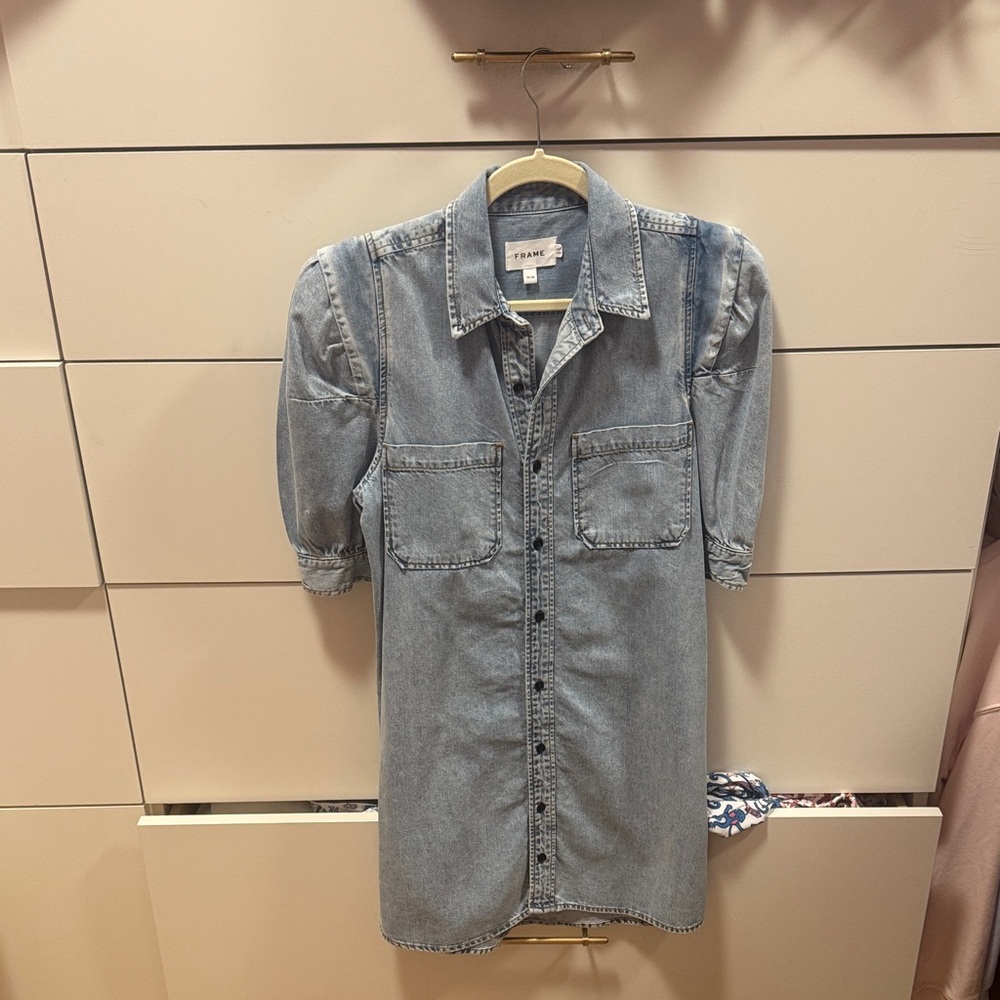 Frame Denim Light Blue Button-Up Dress